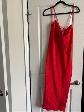 Old Navy Red Slip Maxi Dress with Double Spaghetti Straps